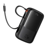 Baseus - Power Bank Qpow Pro+ (P10067101113-00) - Lightning, 2xType-C, USB, 22.5W, Fast Charge, 10000mAh, Cable USB-C - Black