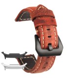 Curea piele naturala, compatibila Samsung Galaxy Watch8 40mm, Maro Aprins