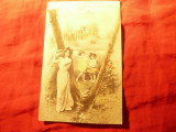 Ilustrata circ. 1905 Bals- Gaesti , litografie color ,decupata 1mm pe margine, Circulata, Printata