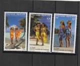 Polynesia 1990 - Femei din Polynesia , dantelat .MNH , Mi.565-567