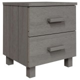 Cumpara ieftin Noptiera "HAMAR", gri deschis, 40x35x44,5 cm, lemn masiv de pin