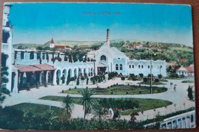 Carte postala, Baia Ocna, Cazinoul si Basile Calde, perioada interbelica foto