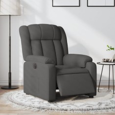 vidaXL Fotoliu rabatabil electric, gri &icirc;nchis, material textil