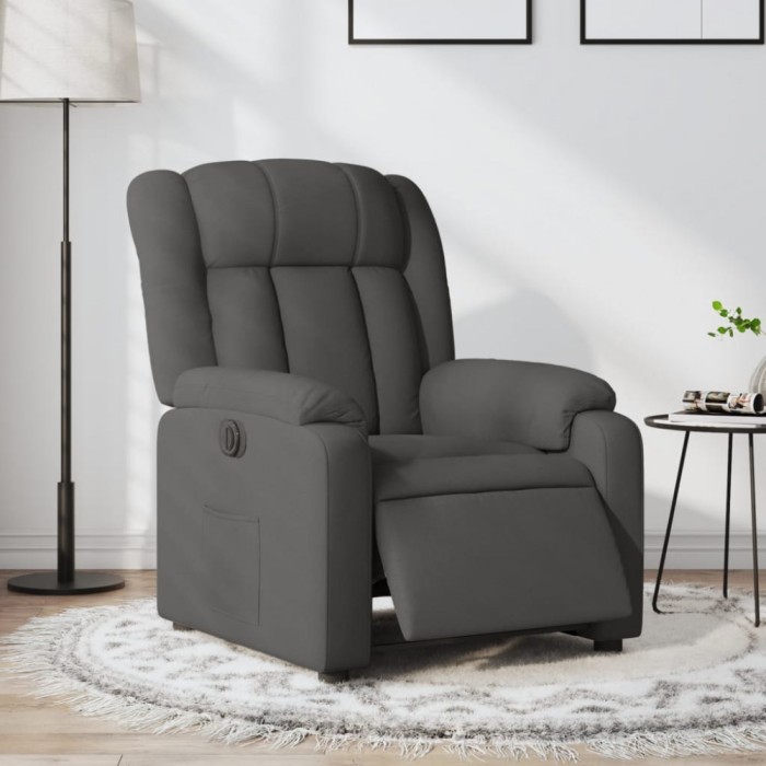 vidaXL Fotoliu rabatabil electric, gri &icirc;nchis, material textil 3205293