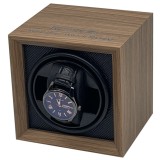 Dispozitiv Watch Winder Business Class, Cutie pentru intors ceas automatic cu motor silentios si perna flexibila cu memorie, Wenge/Negru