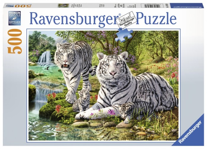 Puzzle Tigri Albi, 500 Piese Puzzle Tigri Albi, 500 Piese