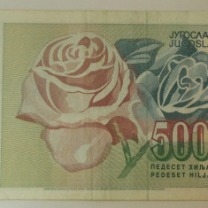 Bancnota 50000 DINARI / DINARA - YUGOSLAVIA, anul 1992 *cod 360 B