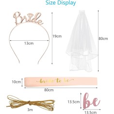 Set 4 accesorii pentru petrecerea burlacitelor Bride to be Lopotin, alb, roz