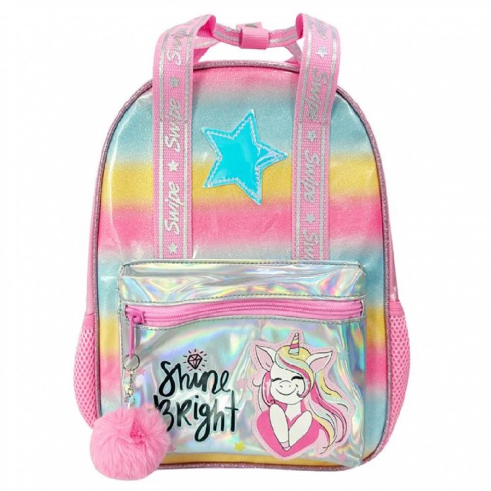 Rucsac de scoala pentru gradinita, Pom Pom, Unicorn, roz, 25x12x32 cm