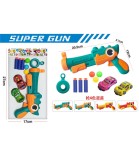 Pistol Jucarie cu Sageti Moi, Bile si Masinute - Set Complet pentru Baieti, Plastic Non-Toxic, Recomandat Peste 3 Ani