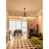 Lustra LED Negru Cu 6 Glob Alb Mat