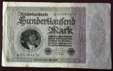Germania 100.000 100000 Mark 1923 fara T serii cu cifre mari 470 **