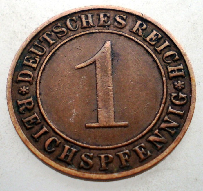 B.152 GERMANIA WEIMAR 1 REICHSPFENNIG 1931 D