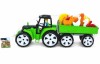 Set tractor ferma Viva Toys cu remorca, fermier si 8 animale, negru verde, plastic, 3 ani+