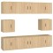 Set dulap TV, 8 piese, stejar sonoma, lemn prelucrat