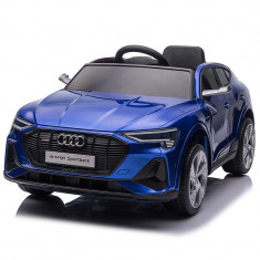 Masinuta electrica cu roti Eva si scaun piele Audi E Tron Paint Blue