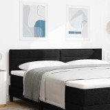 Cumpara ieftin Tablie LED cu benzi LED cu headboard Negru 180 cm tesatura