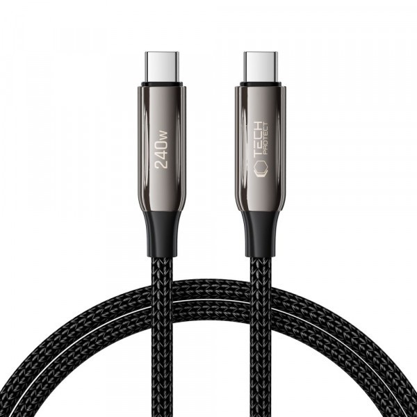Cablu Date si Incarcare USB-C - USB-C Tech-Protect UB10T Ultraboost, 240W, 1m, Negru