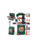 Atelier de lucru verde 3 in 1 cu unelte pentru copii
