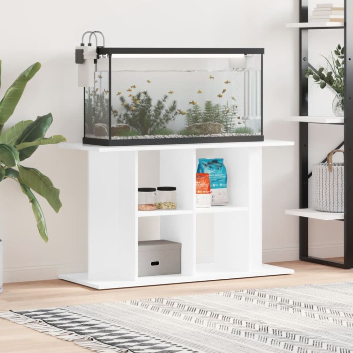 Suport acvariu, alb extralucios, 100x40x60 cm, lemn prelucrat