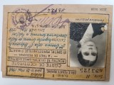 legitimatie certificat CFR , Doamna , sotia unui inalt demnitar din Ministerul de Interne 1947-1948