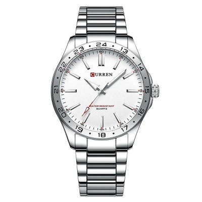 Ceas barbatesc de mana Curren Sport Quartz Fashion Simplu Argintiu Alb foto