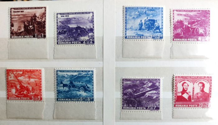 1943 - Centenarul Artileriei Romane - serie MNH** cu o margine - LP 156 I