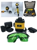 Cumpara ieftin Nivela laser 4D cu 16 linii, 360 , Platforma de ridicare, cu autonivelare, Telecomanda, Lumina verde, Trepied 150 cm, Negru GALBEN.
