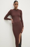 Answear Lab rochie culoarea maro, midi, mulată
