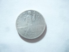 Moneda 1 leu 1911 Carol I ,argint , cal. Buna- F.Buna