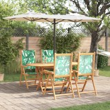 vidaXL Set de dining pentru grădină 5 piese Model cu frunze Lemn solid de acacia