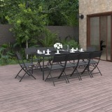 Cumpara ieftin Set mobilier de exterior, 11 piese, oțel