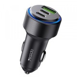 Incarcator Auto Yesido Y50, 60W, 3A, 1 x USB-A - 2 x USB-C, Negru