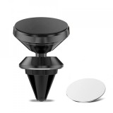 Suport Auto Magnetic Universal Smartphone, Fixare Grila Ventilatie, Aluminiu, Negru
