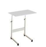 Cumpara ieftin Birou inaltime reglabila cu roti alb Justus 60x40x64-86 cm