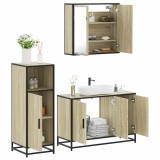 Gossi set mobilier de baie, 3 piese, stejar sonoma, lemn prelucrat