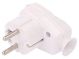 Conector de Alimentare AC 16A 2P + PE Alb 250VAC