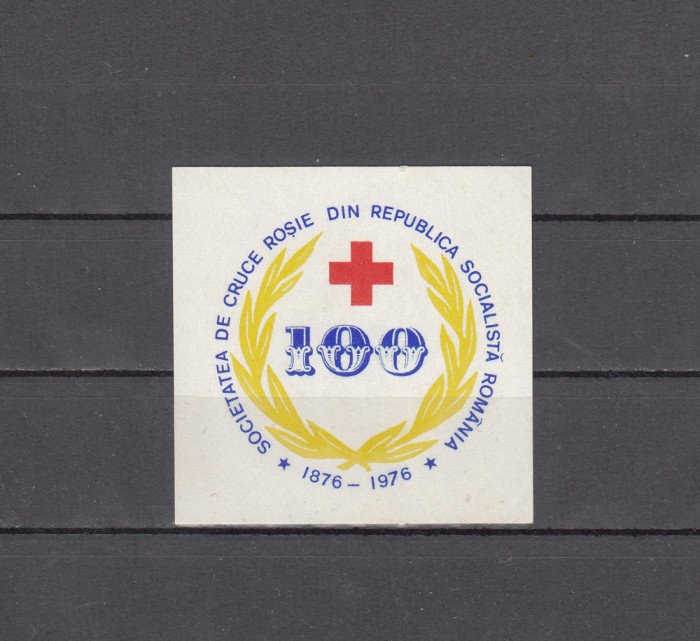 M2 TW F - 1976 - Vinieta sanitara - Societatea de cruce rosie din RSR - 100 ANI