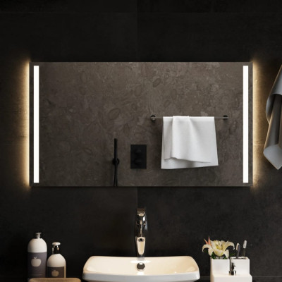 vidaXL Oglindă de baie cu LED, 90x50 cm foto