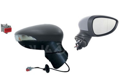 Oglinda exterioara Ford Fiesta (Ja8), 09.2008-01.2013, Dreapta, reglare electrica; grunduit; incalzita; geam convex; cromat; pliere electrica; 8 pini foto