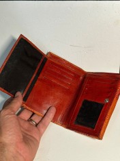 PORTOFEL PIELE NATURALA - Facut Manual - Made in India - Nou - Unisex !