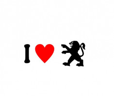 Sticker I Love Peugeot Sigla foto