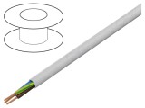 Cablu electric H05VV-F 5G1,5mm2 cu litat din cupru, PVC alb, 300V/500V
