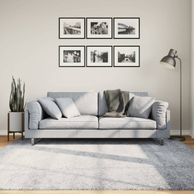 Covor pufos cu fire &amp;icirc;nalte, albastru modern, 200x200 cm GartenMobel Dekor foto