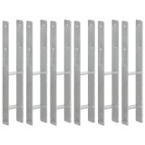 Ancore de gard, 6 buc., argintiu, 9x6x60 cm, otel galvanizat