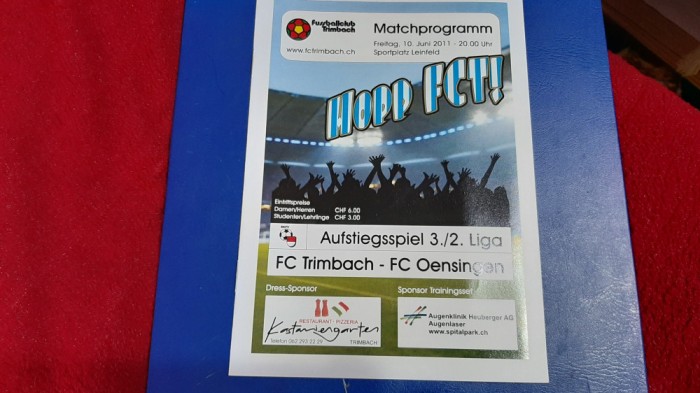 program FC Trimbach - FC Oensingen