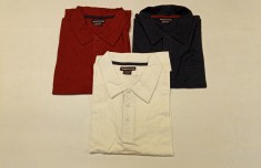 Set 3 tricouri polo cu maneca scurta pentru barbati Atlas For Men, rosu alb bleumarin, XL - OUTLET