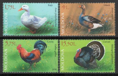 Moldova 2018 Mi 1057/60 MNH - Păsări domestice foto