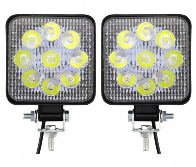 Set 2 Buc Proiector Led 27W 12/24V 6000K Patrat PL 028 foto