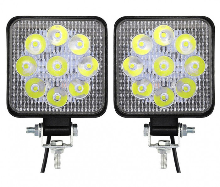 Set 2 Buc Proiector Led 27W 12/24V 6000K Patrat PL 028